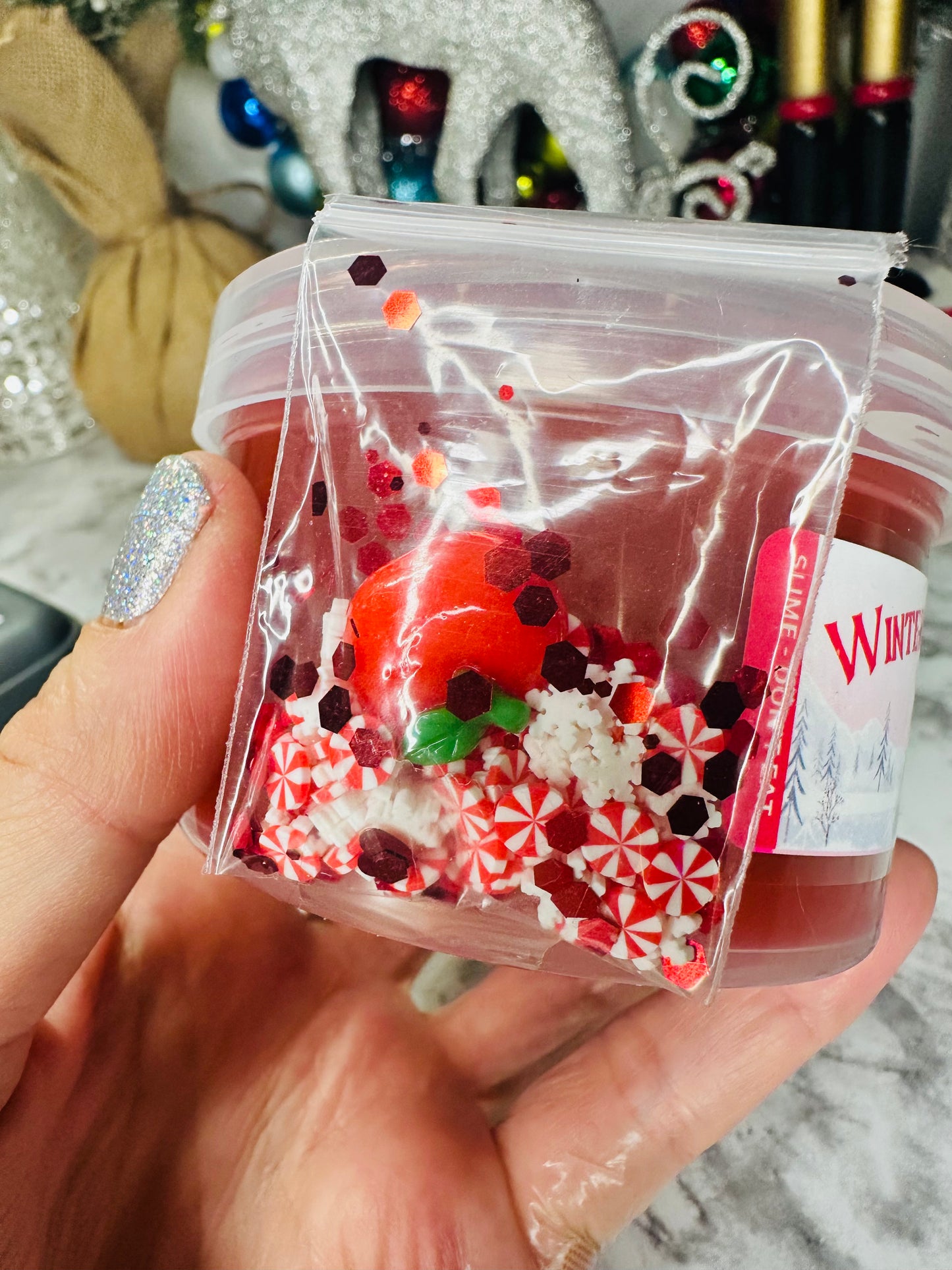 Winter Candy Apple - Coated Jelly Slime